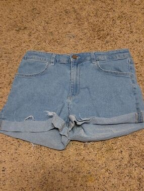 Light Blue Denim Roll-Cuff Women's Shorts